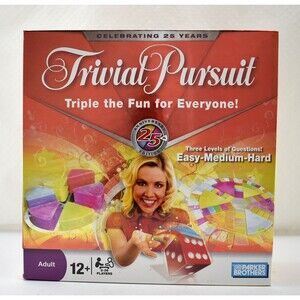 Trivial Pursuit 25th Anniversary Edition Board Game 3 Levels of Questions NEW